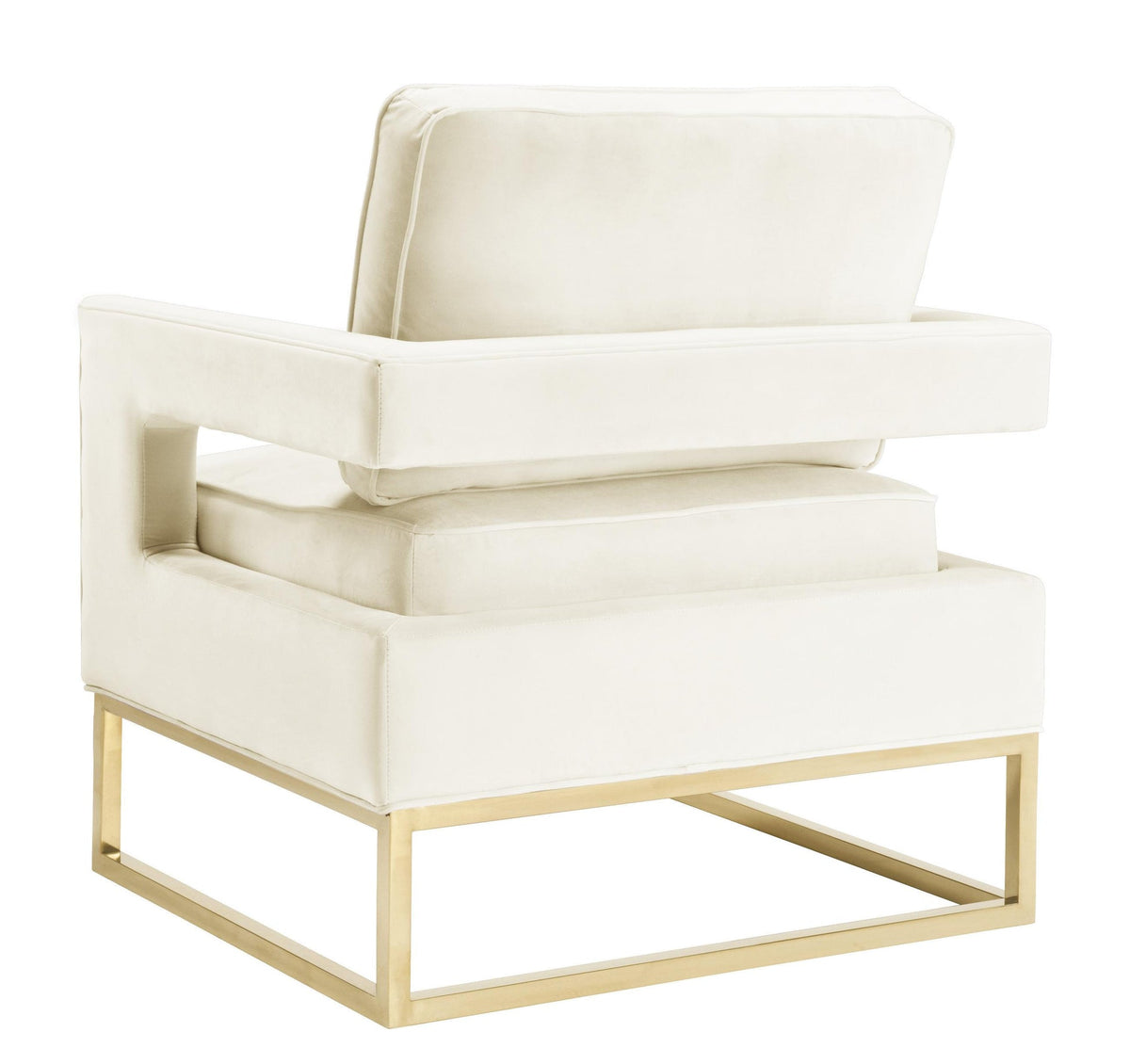 Glimer Cream Performance Velvet Accent Chair