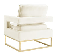 Glimer Cream Performance Velvet Accent Chair