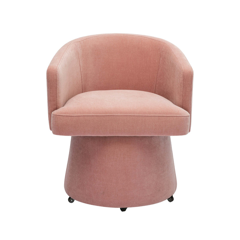 Nest Pink Upcycled Chenille Rolling Desk Chair