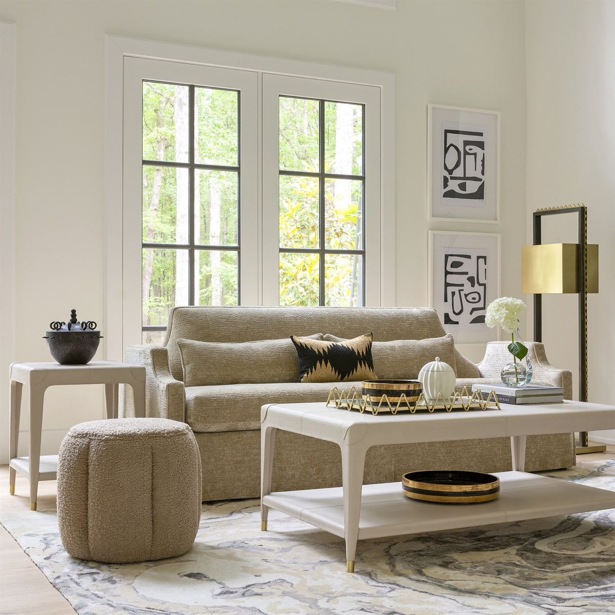 Regal 90" Hazelnut Skirted Sofa