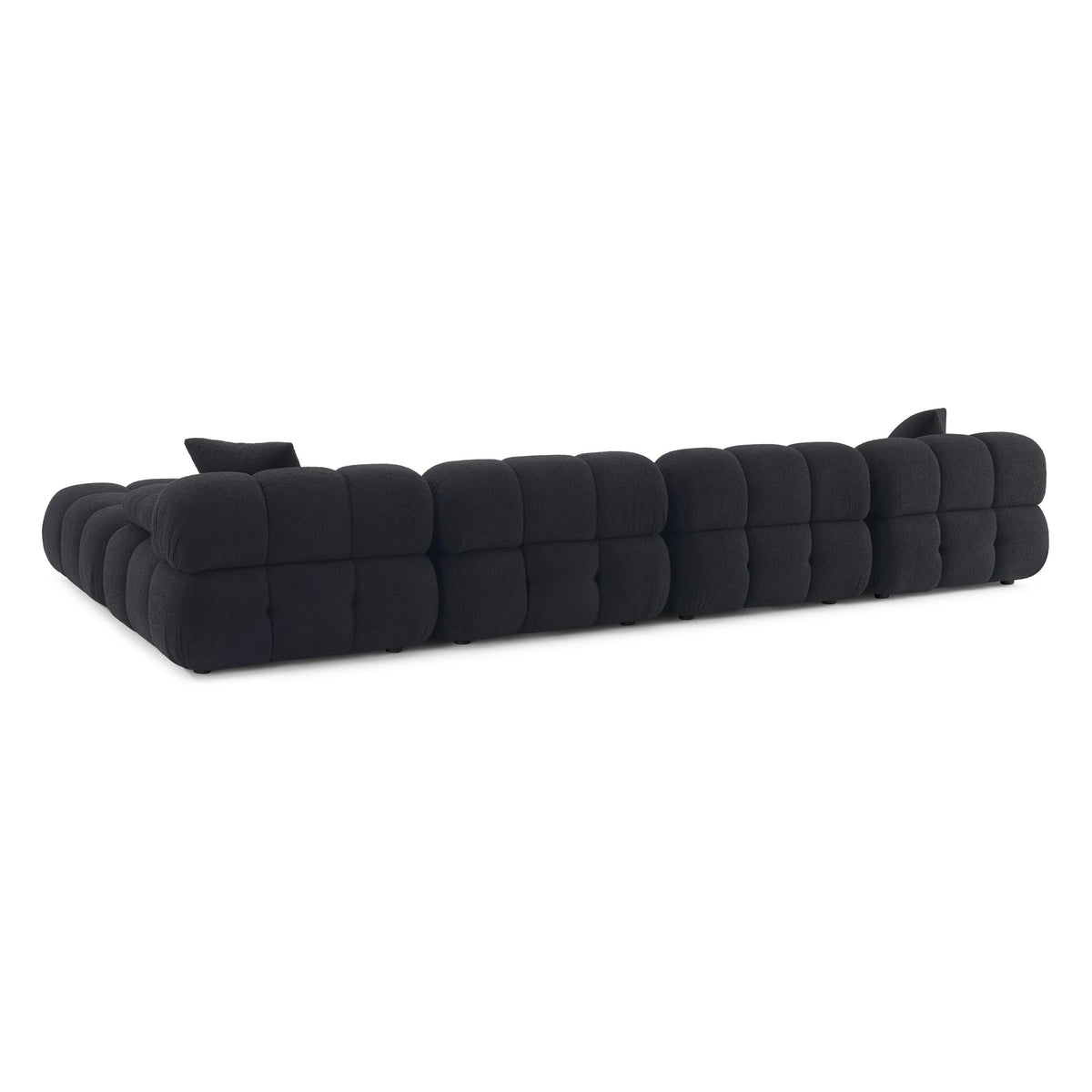 Vogue 157.6" Black Performance Vegan Shearling 6-piece Modular U-Sectional