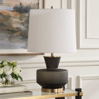 Tina Black Glass & Gold Table Lamp