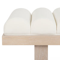 Delphine Natural White Linen & Cerused Oak Bench