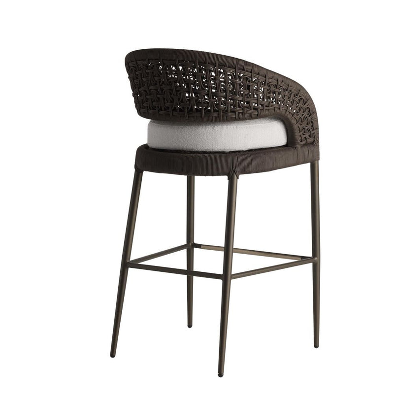 Juri Outdoor Charcoal Brown Bar Stool