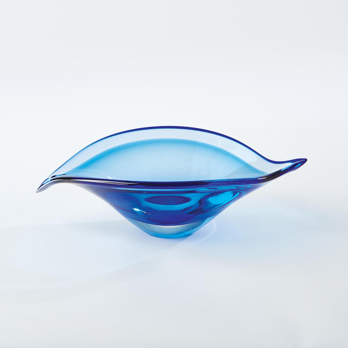 Waves Bent Leaf Blue Bowl