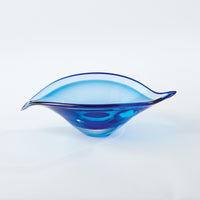 Waves Bent Leaf Blue Bowl