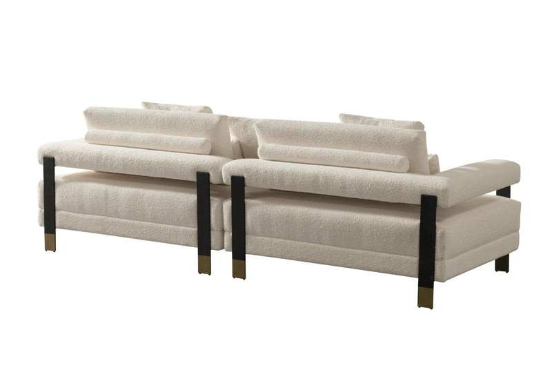 Opal Modern Off White Fabric 4 Seater Sofa