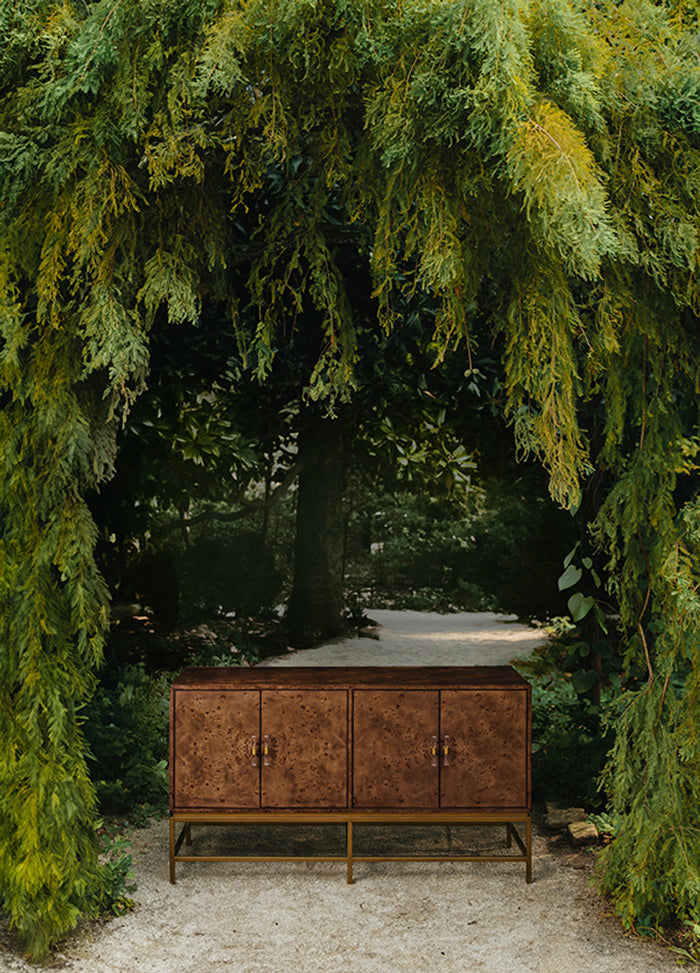 Elisa 60" Dark Burlwood & Brass Sideboard