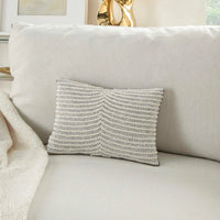 Effie Ivory Silver Bead & Pearl Throw Pillow (2 Sizes Available)