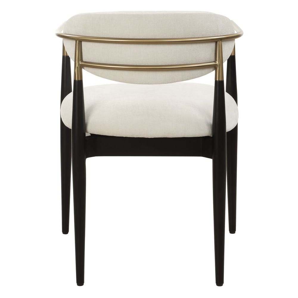 Harper Off White Velvet Dining Arm Chair