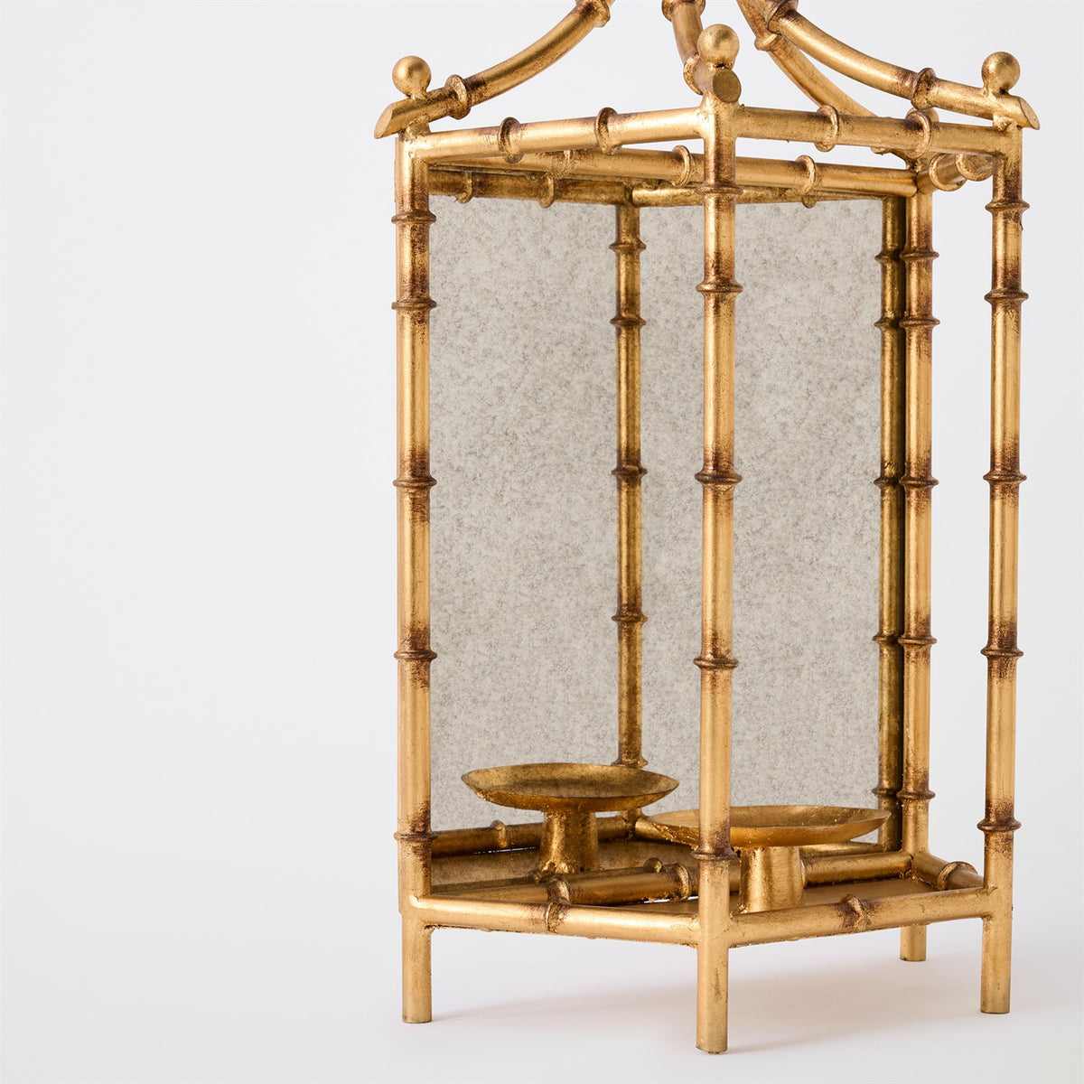 Bamboo Gold Leaf Wall Lantern
