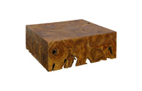 Boma Warm Red Finish Teak Wood Square Coffee Table