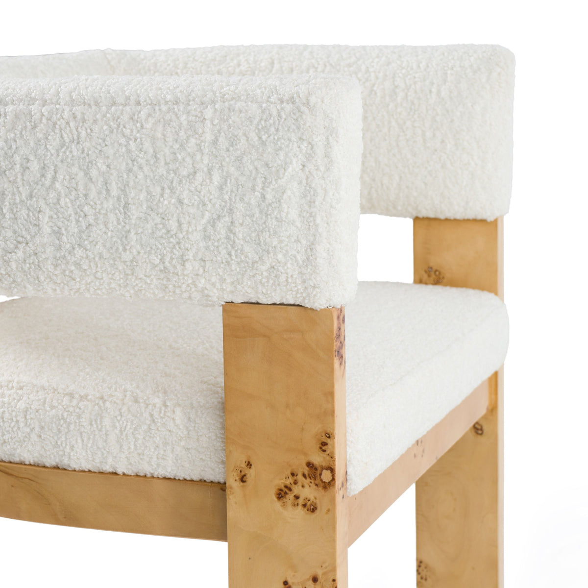 Bernadette Modern Cream & Burl Counter Stool