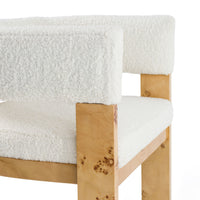Bernadette Modern Cream & Burl Counter Stool