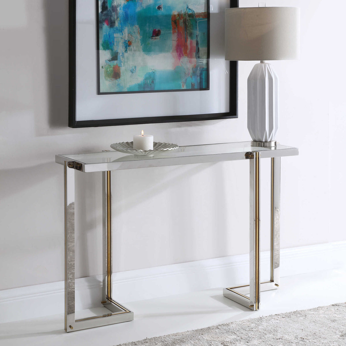 Anya Silver & Gold Console Table