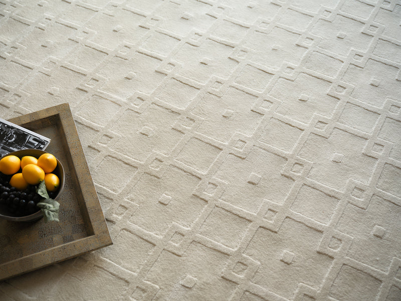 Ramo Modern Beige Patterned Area Rug - Elegance Collection