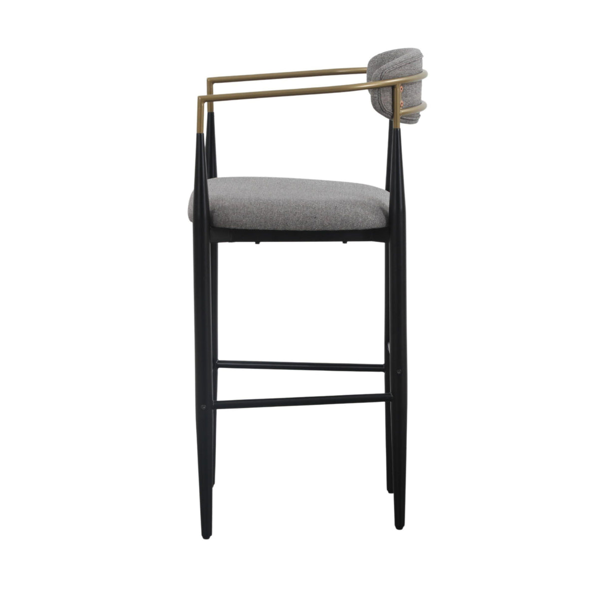 Nicole Medium Grey/Gold & Black Bar Stool