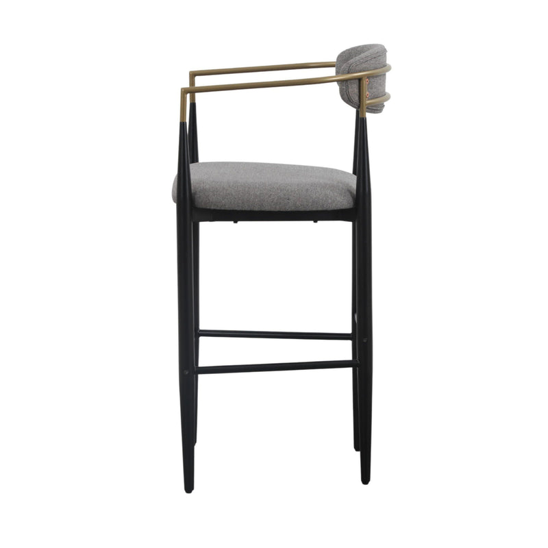 Nicole Medium Grey/Gold & Black Bar Stool