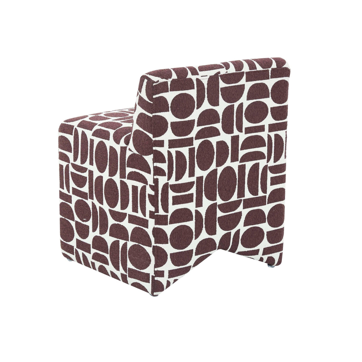 Geo Merlot Geometric Performance Jacquard Weave Stool
