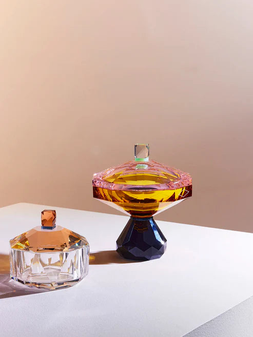 Jacqueline European Artist Collection Crystal Amber Bonbonniere