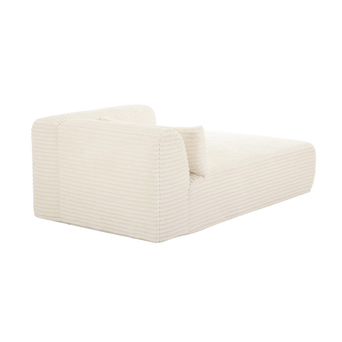 Telav 71" Fluffy Oversized Cream Performance Corduroy Modular RAF Chaise