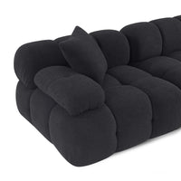Vogue 78.8” Black Performance Vegan Shearling Modular Loveseat