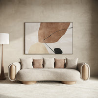 Olin 110.6"" Modern Multicolored Boucle Fabric & Ash Sofa