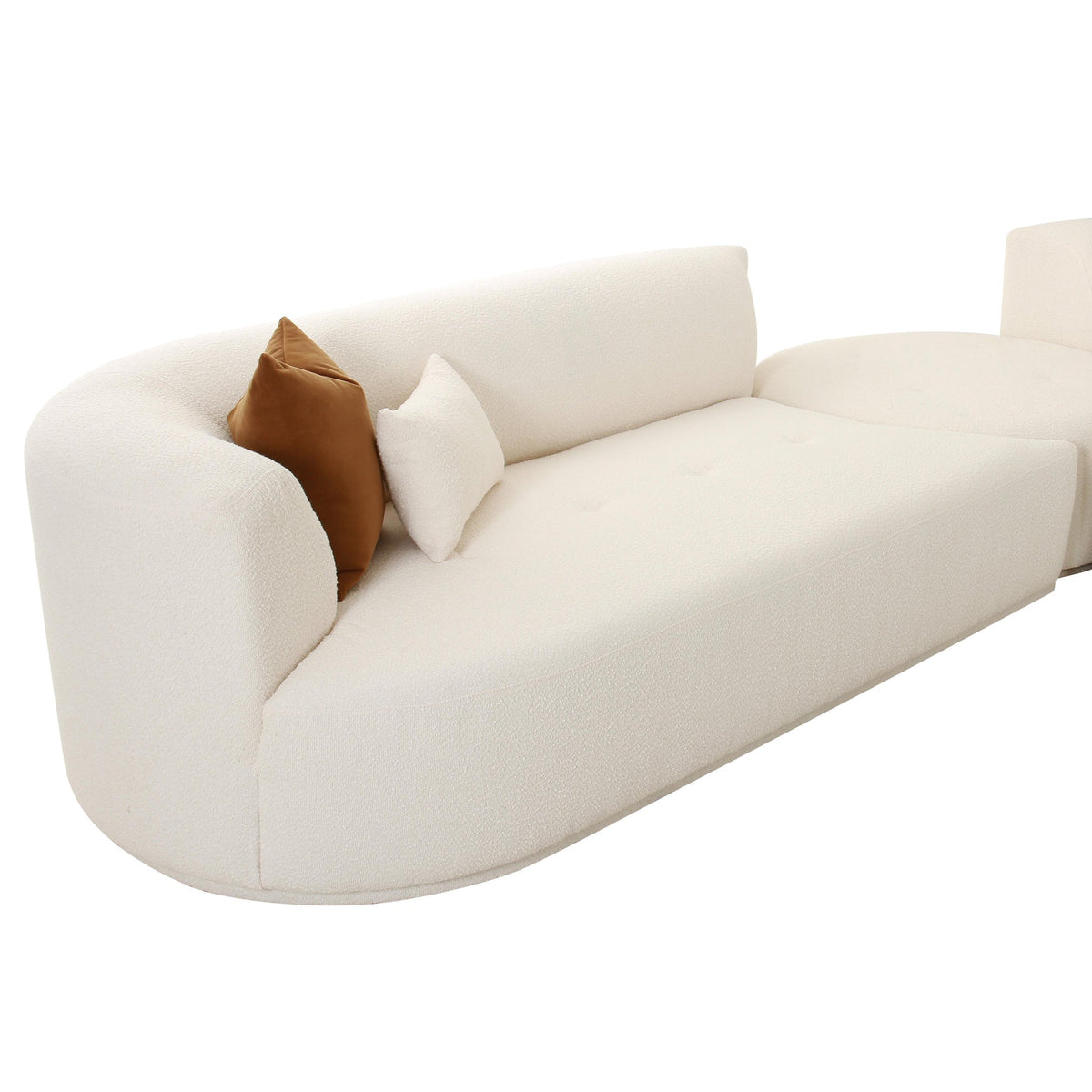Pablo 196" Plush Cream Boucle 5-Piece Modular Sectional Sofa