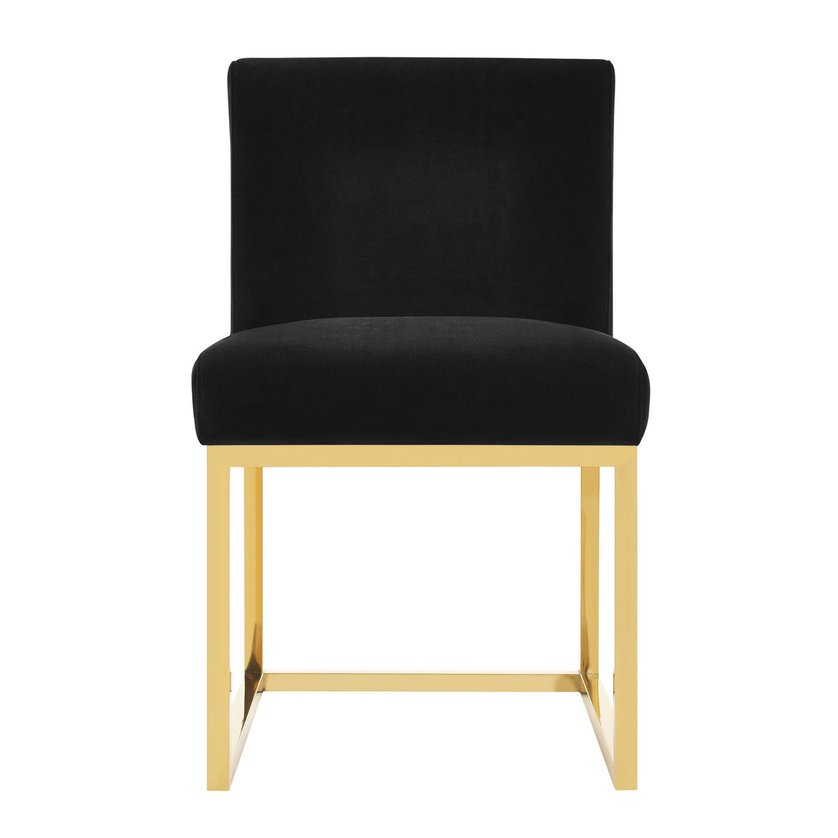 Gianni Performance Grade Black Velvet With Gold Frame Chair