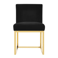 Gianni Performance Grade Black Velvet With Gold Frame Chair