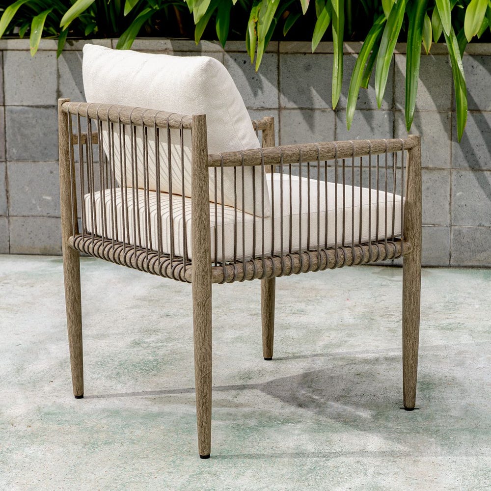 Clara White & Grey Outdoor Dining Chair