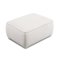 Travie White Sand Performance Corduroy Velvet Ottoman