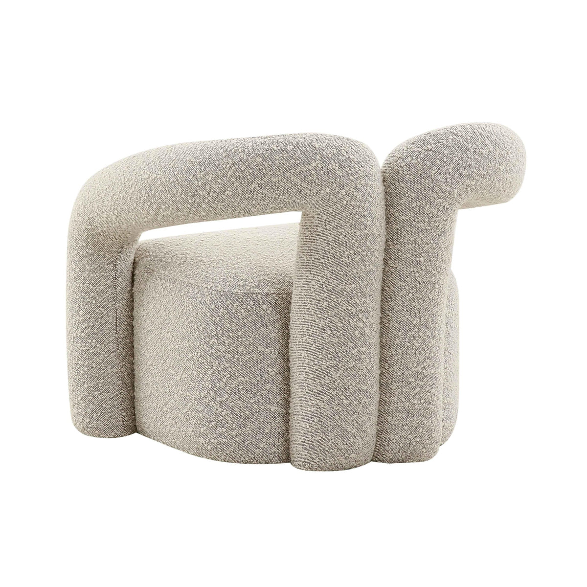 Jenn Grey Speckled Performance Boucle Accent Chair
