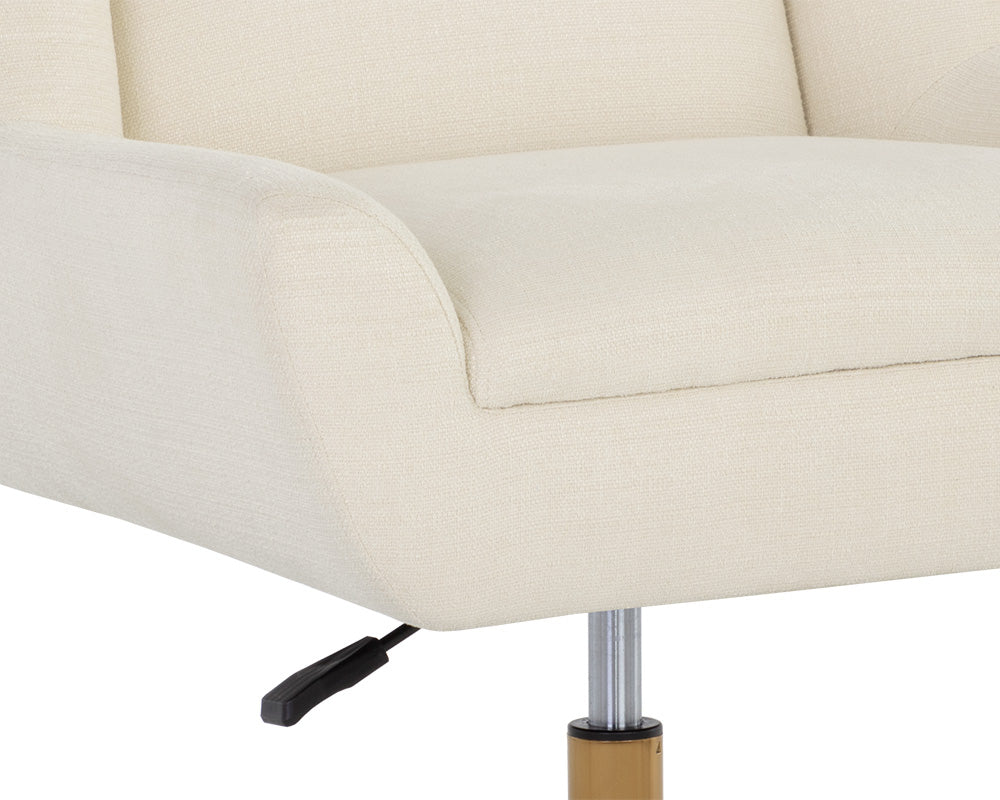Mirian Alabaster Performance Fabric & Gold Desk Chair