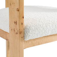 Bernadette Modern Cream & Burl Dining Chair