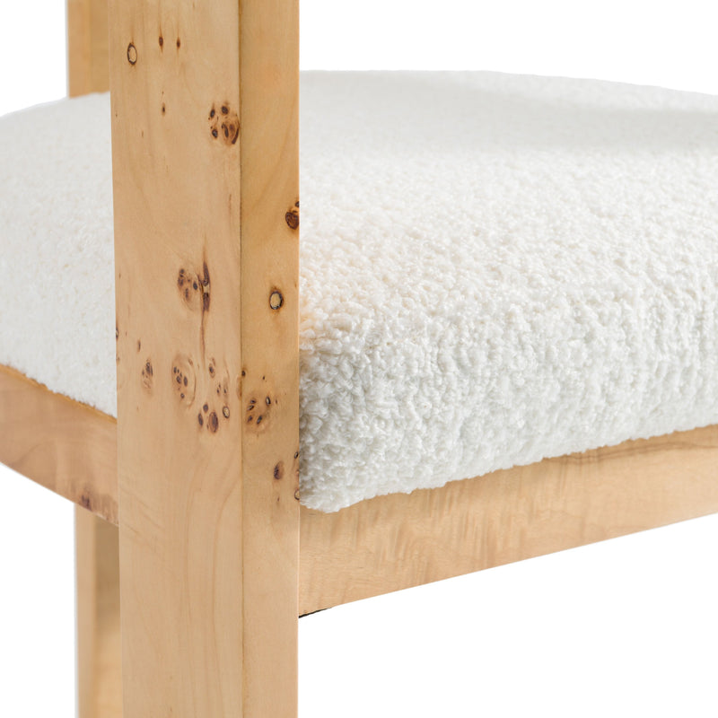Bernadette Modern Cream & Burl Dining Chair