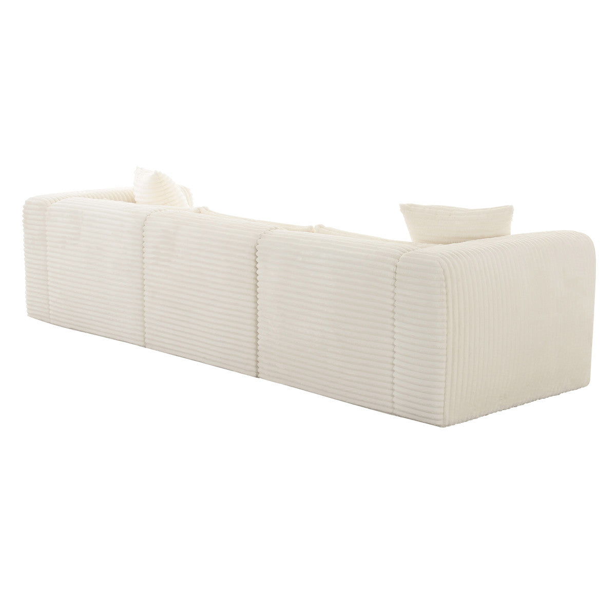 Telav Fluffy Oversized Cream Corduroy Modular Sofa