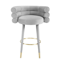 Nazri Grey Velvet Barstool - Luxury Living Collection