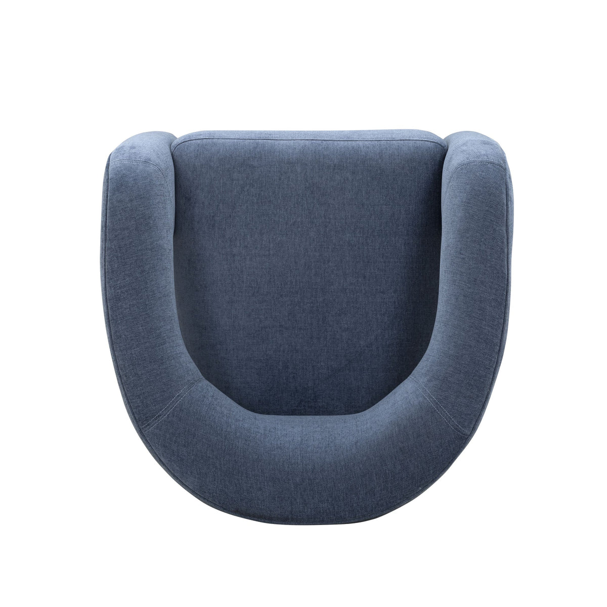 Clara Blue Denim Performance Velvet Curved Accent Chair