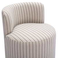 Halieh Black and White Striped Linen Desk Chair