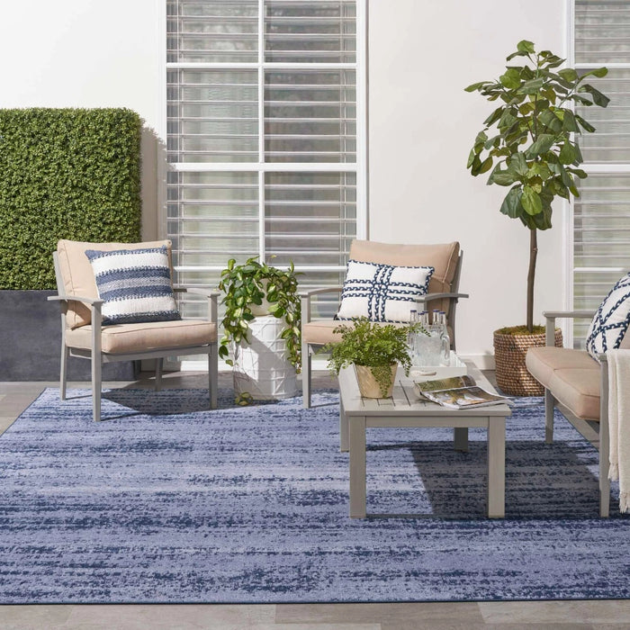 Ainslee Indoor/Outdoor Blue Denim Area Rug - Elegance Collection