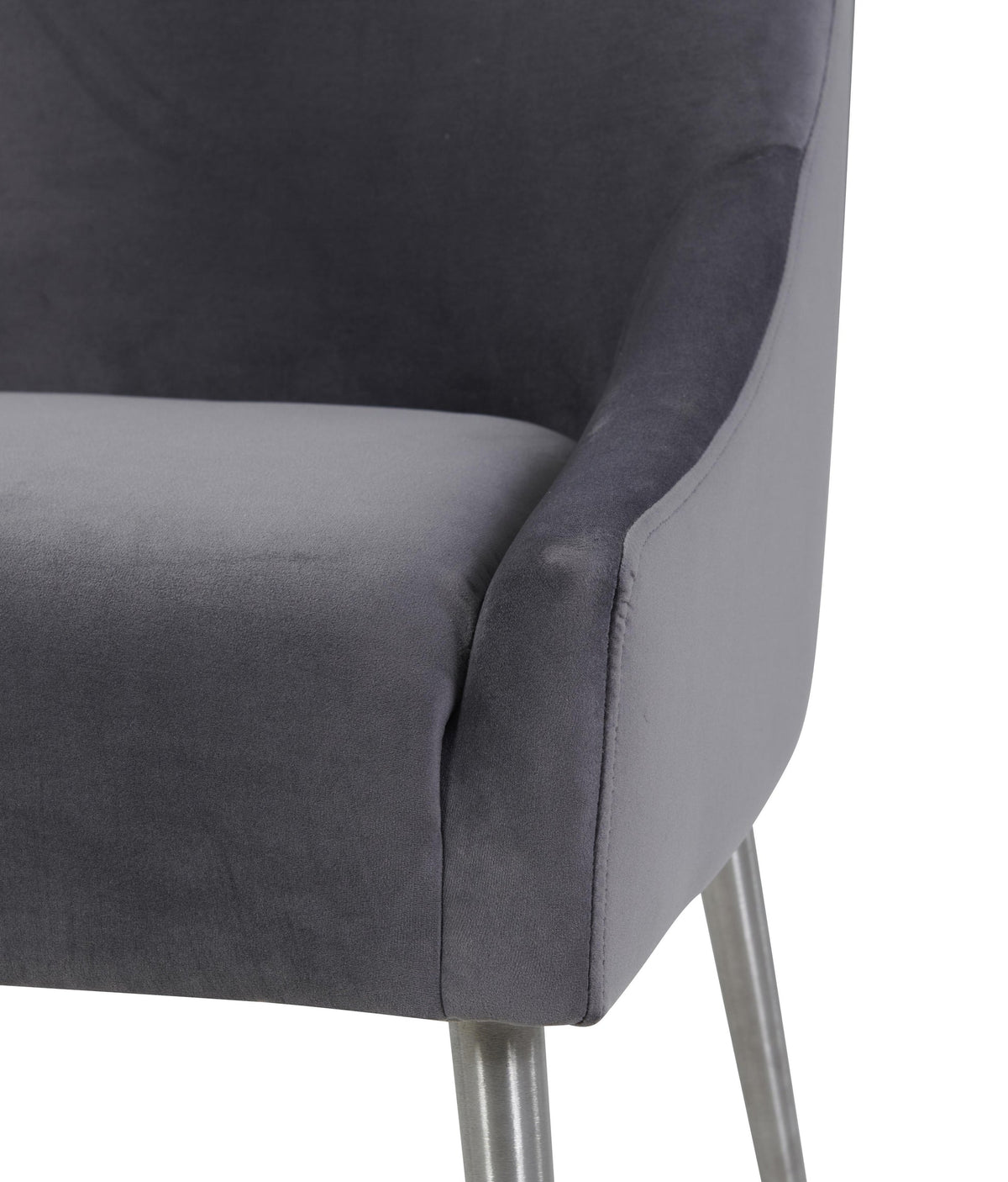 Prado Grey Velvet With Silver Frame Chair - Luxury Living Collection