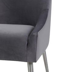 Prado Grey Velvet With Silver Frame Chair - Luxury Living Collection