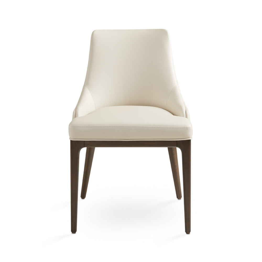 Tabitha Taupe Faux Leather & Wood Dining Chair