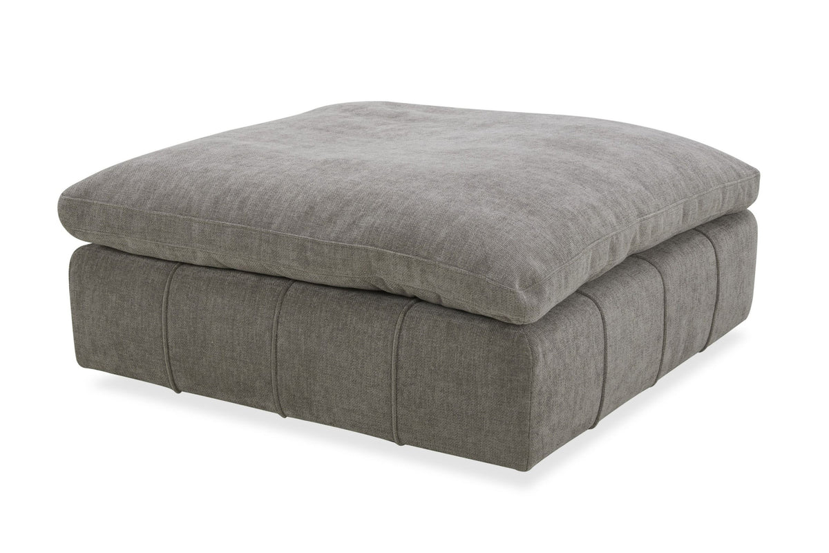 Terra Modern Grey Fabric Ottoman