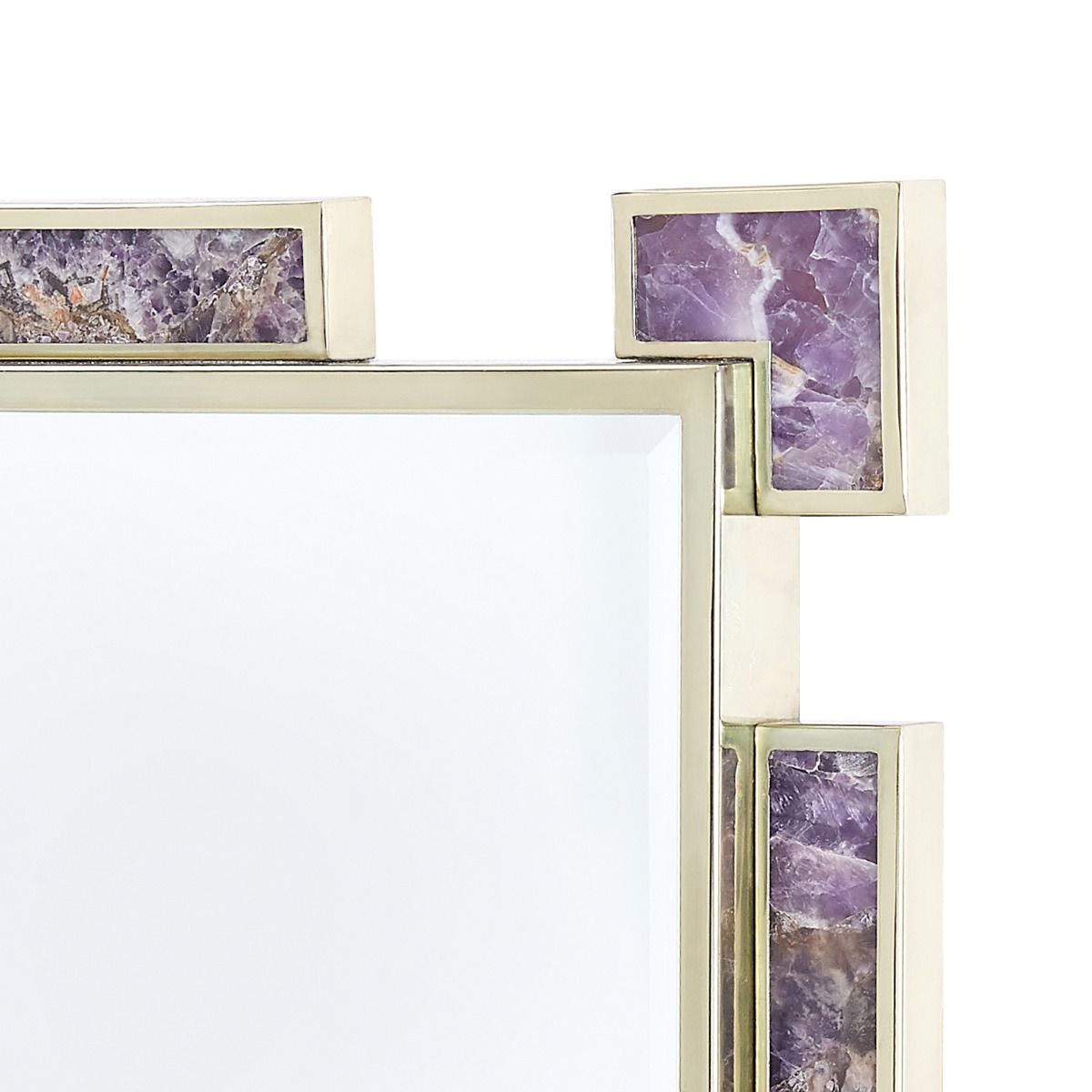 Richelle Amethyst & Polished Brass Mirror