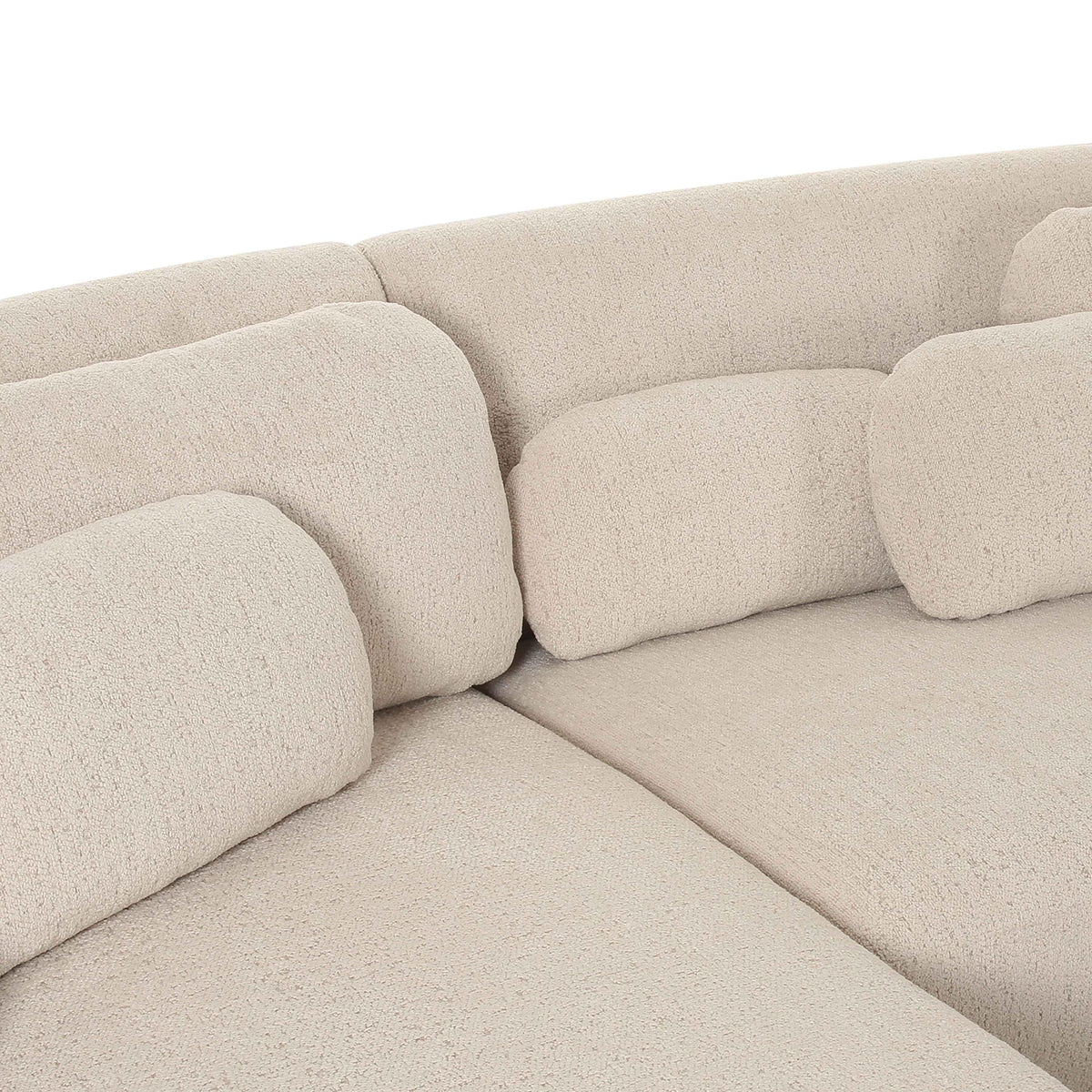 Covet 90.4” Cream Performance Boucle Sectional - LAF