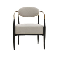 Carnaby Modern Beige Fabric, Black & Gold Dining Chair