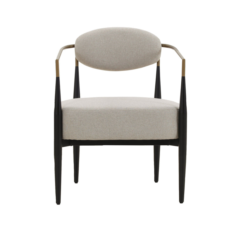 Carnaby Modern Beige Fabric, Black & Gold Dining Chair