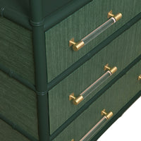 Fiona Green Grasscloth & Gold Etagere